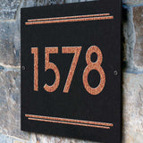 THE ART DECO SQUARE Stone Address Plaque with Engraved Numbers. Address Sign Made from Solid, Real Stone. Measures 12" x 12" x .375",4 COLORS,