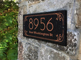 THE BOTANICA Address Plaque with Engraved Numbers. Address Sign Made from Solid, Real Stone. Ships in 2-3 Days. Measures 12" x 6" x 0.375", 4 colors