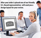 Personalized Cast Metal Address plaque - The Modern Legacy Display your address. Custom house number sign. Measures - 14" x 8.75" x .325"