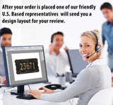 Personalized Cast Metal Address plaque - The Leroux Extra Grande Lawn sign Display your address Custom house number sign. Measures - 21.6" X 12.75" X 0.6". 5 Colors Available