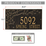 The Spring Blossom Address Plaque ( Wall Mounted ) -- 6 SIGN COLORS AVAILABLE, Measures 20.25" x 11.5" x 0.375"