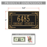 The Key Corner Address Number Plaque -- 6 SIGN COLORS AVAILABLE, Measures 16" x 9" x 0.375"