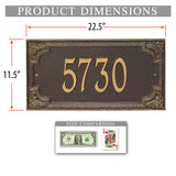 Personalized Cast Metal Address plaque - The Penbrook Extra Grande Lawn sign Display your address Custom house number sign. Measures - 22.5" X 11.5" X 0.6". 5 Colors Available