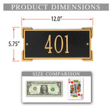 The Roanoke-Mini Numbers Address Plaque - 11 SIGN COLORS AVAILABLE, Measures 12" x 5.75" x 0.375"