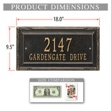 The Gardengate Address Plaque -- 12 SIGN COLORS AVAILABLE,Measures 18" x 9.5" x 0.375"