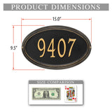 The Concord Oval Address plaque -- 6 SIGN COLORS AVAILABLE, Measures 15" x 9.5" x 1.25"