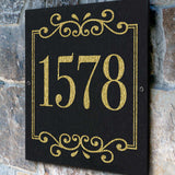 THE VINEYARD SQUARE Stone Address Plaque with Engraved Numbers. Address Sign Made from Solid, Real Stone. Measures 12" x 12" x .375",4 COLORS,