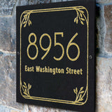 THE BOTANICA SQUARE Stone Address Plaque with Engraved Numbers. Address Sign Made from Solid, Real Stone. Measures 12" x 12" x .375",4 COLORS,