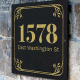 THE SAVANNA SQUARE Stone Address Plaque with Engraved Numbers. Address Sign Made from Solid, Real Stone. Measures 12" x 12" x .375",4 COLORS,