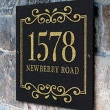 THE VINEYARD SQUARE Stone Address Plaque with Engraved Numbers. Address Sign Made from Solid, Real Stone. Measures 12" x 12" x .375",4 COLORS,