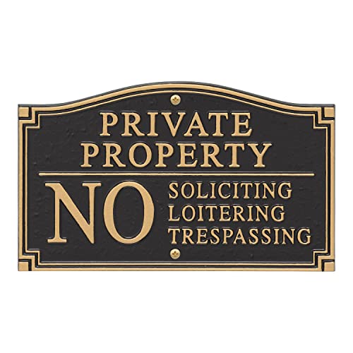 Private Property Sign No Soliciting loitering or trespassing wall plaque