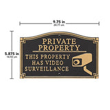 Video Camera Surveillance Private Property Yard Sign Security Warning Wall Plaque