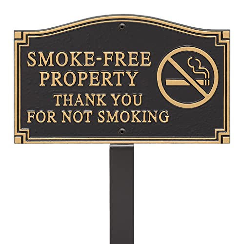 Smoke-Free yard sign private property sign no smoking plaque with stake