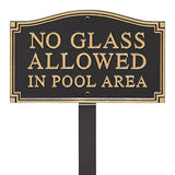 No Glass pool wall sign plaque