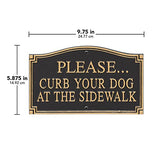 Keep Dog on Sidewalk Curb Sign, Wall Sign Yard Lawn Park Grass Plaque