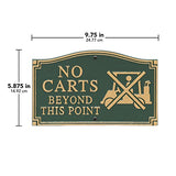 No Golf Cart yard sign plaque with stake
