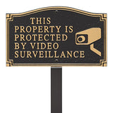 Video Camera Surveillance Yard Sign Security Warning Lawn Plaque