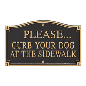 Keep Dog on Sidewalk Curb Sign, Wall Sign Yard Lawn Park Grass Plaque