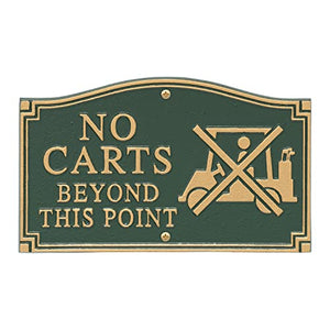 No Golf Cart yard sign plaque with stake