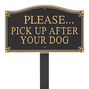 Pick Up After Your Dog Sign Yard Lawn Park Grass Plaque