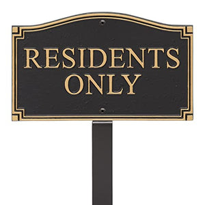 Residence Only yard Sign Private Property Sign No Soliciting loitering or trespassing plaque with stake
