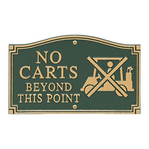 No Golf Cart wall sign plaque