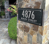 EXTRA LARGE Stone Address Plaque with Engraved Numbers. Address Sign Made from Solid, Real Stone. Ships in 2-3 Days. Measures 18" x 9" x 0.5", 4 colors, 2 fonts