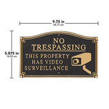 Video Camera Surveillance No Trespassing Yard Sign Security Warning Wall Plaque