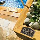 No Glass pool wall sign plaque