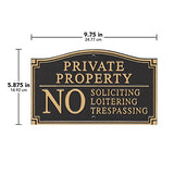 Private Property Sign No Soliciting loitering or trespassing wall plaque