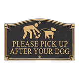 Pick Up After Your Dog Sign, Yard Lawn Park Grass Plaque