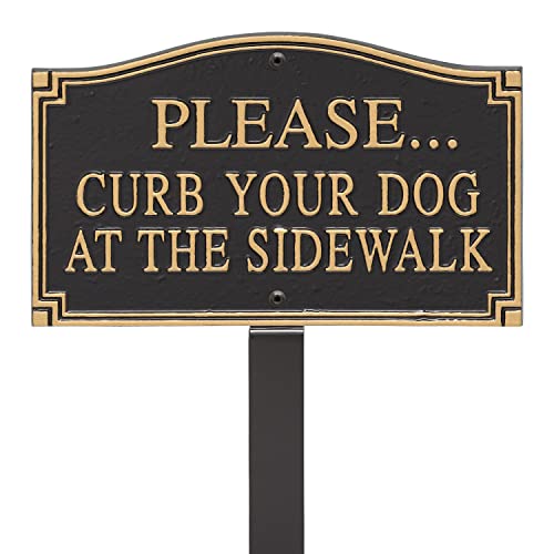 Keep Dog on Sidewalk Curb Sign, Yard Lawn Park Grass Plaque