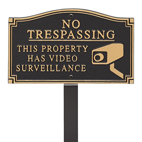 Video Camera Surveillance No Trespassing Yard Sign Security Warning Lawn Plaque