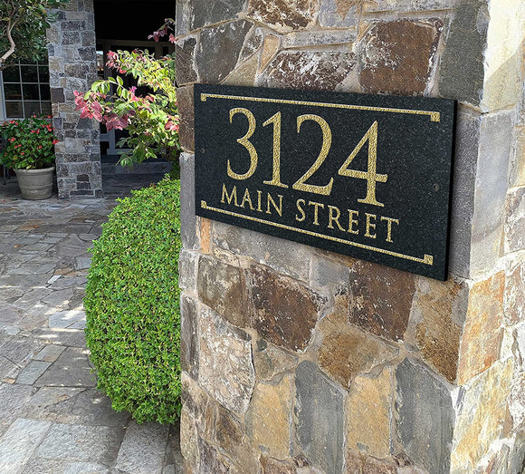 EXTRA LARGE Stone Address Plaque with Engraved Numbers. Address Sign Made from Solid, Real Stone. Ships in 2-3 Days. Measures 18