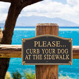 Keep Dog on Sidewalk Curb Sign, Yard Lawn Park Grass Plaque