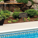 No Glass Pool and yard sign plaque with stake
