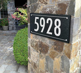 EXTRA LARGE Stone Address Plaque with Engraved Numbers. Address Sign Made from Solid, Real Stone. Ships in 2-3 Days. Measures 18" x 9" x 0.5", 4 colors, 2 fonts