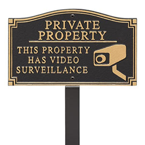 Video Camera Surveillance Private Property Yard Sign Security Warning Lawn Plaque