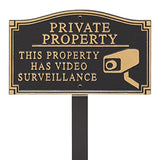 Video Camera Surveillance Private Property Yard Sign Security Warning Lawn Plaque