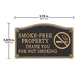 Smoke free no smoking sign wall warning plaque
