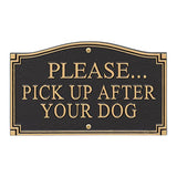 Pick Up After Your Dog Wall Sign Yard Lawn Park Grass Plaque