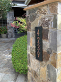 VERTICAL Stone Address Plaque with Engraved Numbers. Address Sign Made from Solid, Real Stone. Ships in 2-3 Days. Measures 18" x 3" x 0.375", 4 colors, 2 fonts