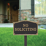No Soliciting yard Sign Private Property Sign plaque with stake