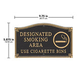 Smoking area sign yard plaque with stake
