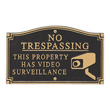 Video Camera Surveillance No Trespassing Yard Sign Security Warning Lawn Plaque