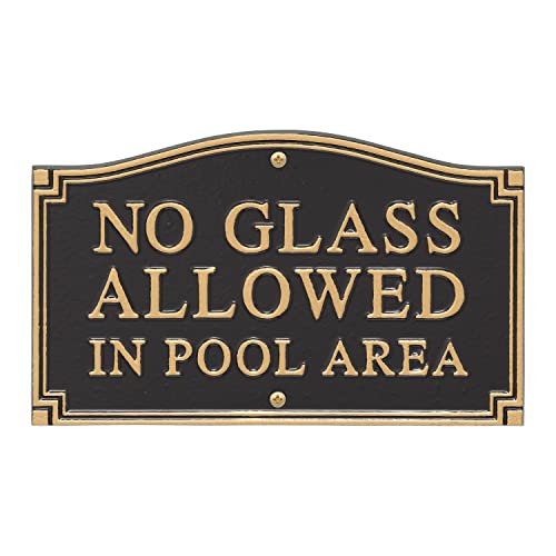No Glass pool wall sign plaque