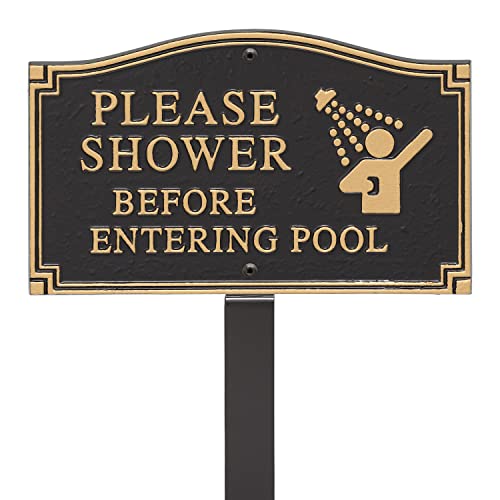 Pool Shower Yard Sign Lawn Plaque