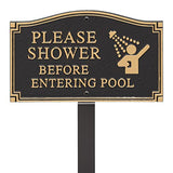 Pool Shower Sign Wall Plaque