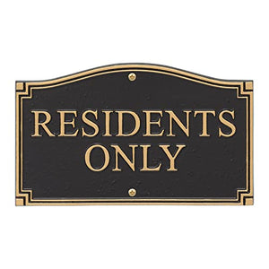 Residents Only Wall Sign Private Property Sign No Trespassing plaque