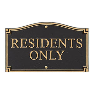 Residents Only Wall Sign Private Property Sign No Trespassing plaque